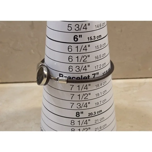 Vintage Ralph Lauren Leather Bracelet With Large Loop Clasp 7" - Picture 4 of 5